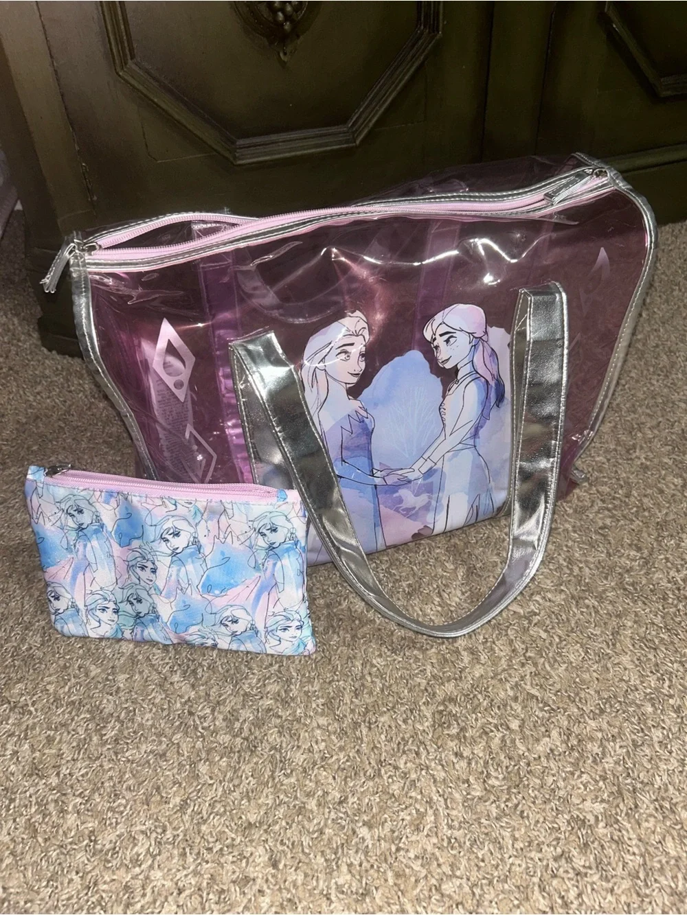 Disney Frozen Girls Transparent Bag/NWOT Mini Frozen Pouch